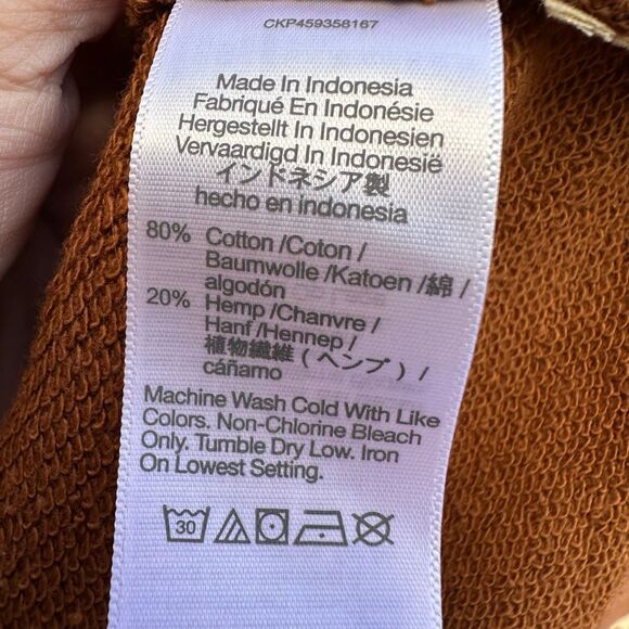 Madewell $80 Cotton-Hemp Oversized Polo Sweatshirt brown women's medium NEW - Picture 9 of 12